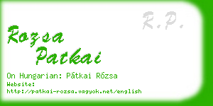 rozsa patkai business card